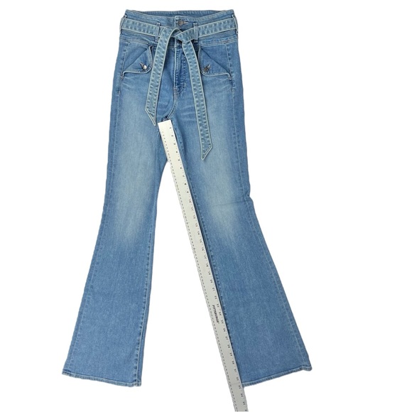Veronica Beard Giselle Flare Extra! High Rise Jeans Mystic Blue‎ Belted Size 27 - Picture 3 of 9